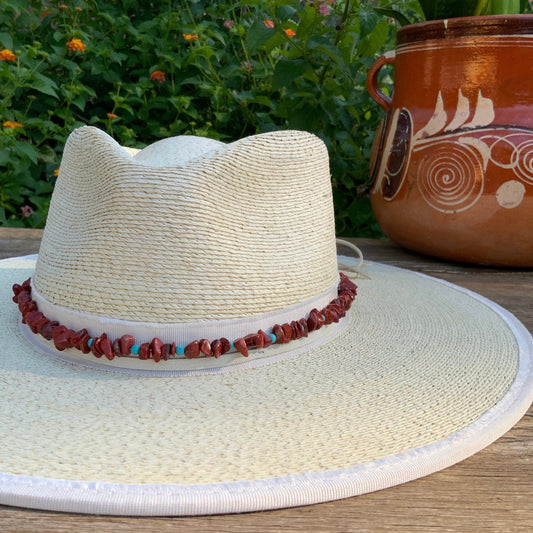 Red Jasper & Turquoise Hat Band: Southwestern Style Gemstone