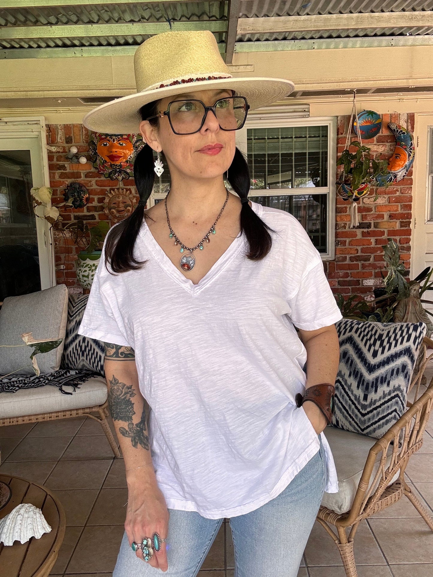 Milagro Sacred Heart Threader Earrings: Handmade Aluminum Dangle