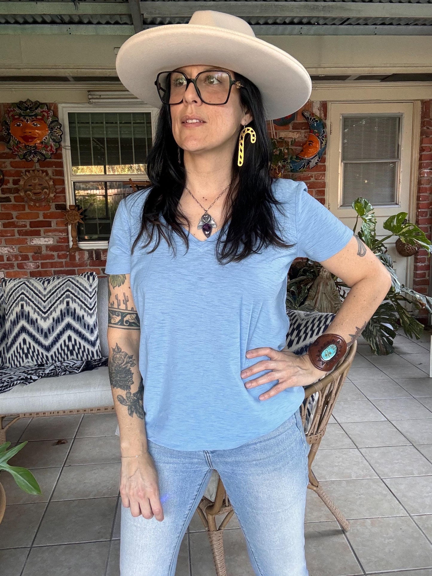 Hammered Brass Candy Cane Earrings: Christmas Dangles