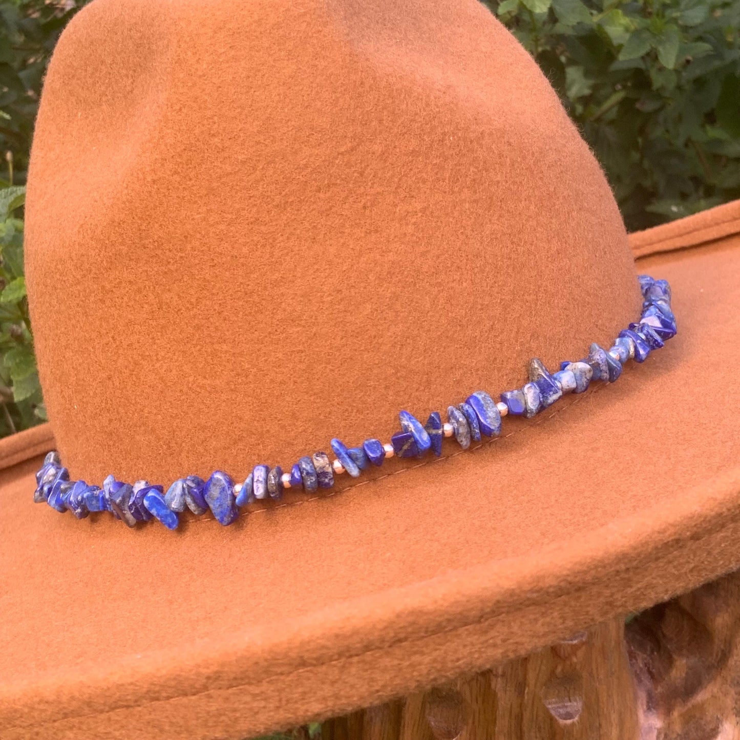 Lapis Lazuli Nugget Bead Hat Band: Southwestern Style