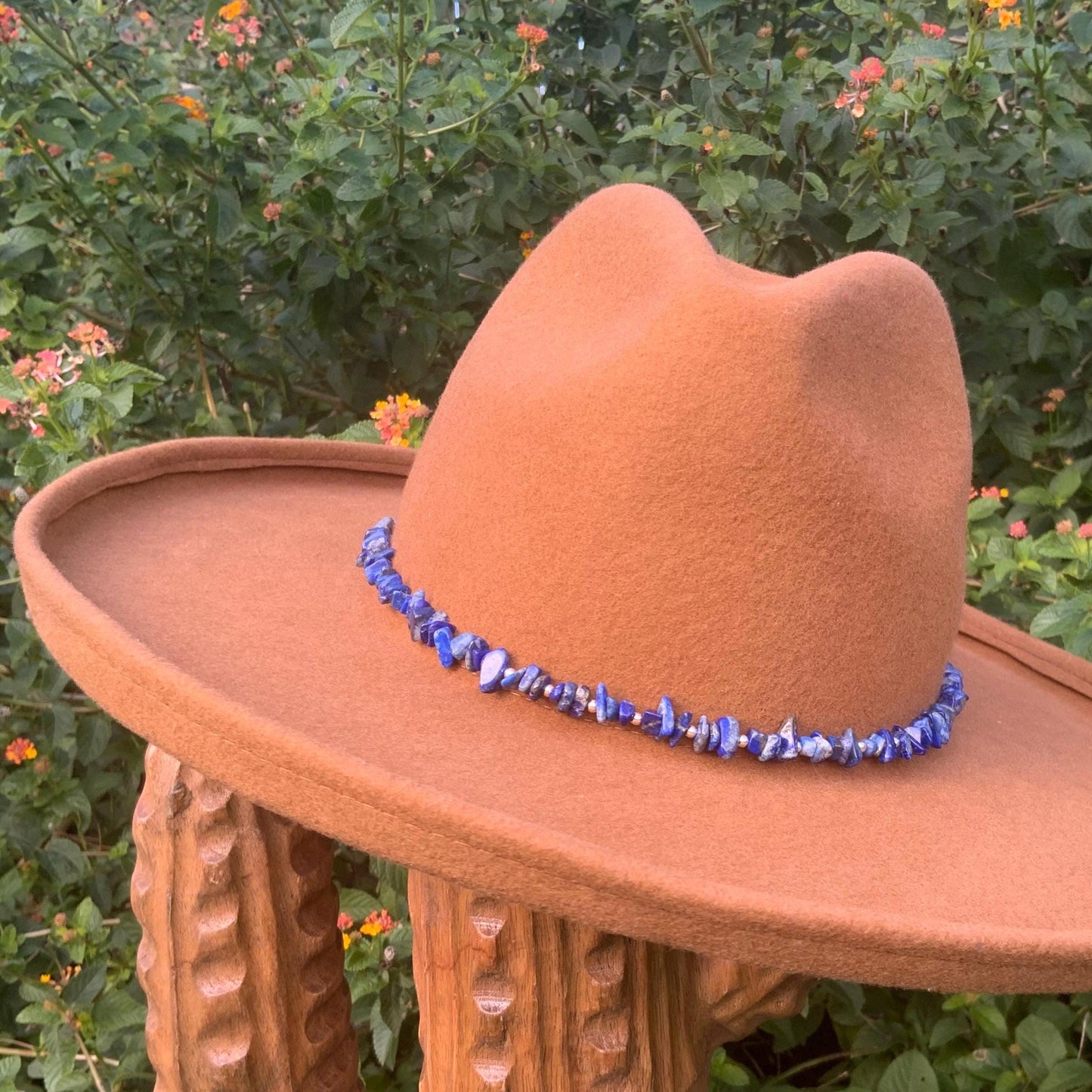 Lapis Lazuli Nugget Bead Hat Band: Southwestern Style