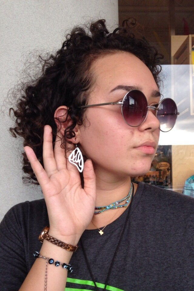 Handmade Aluminum Butterfly Wing Earrings: Flirty Metal Jewelry