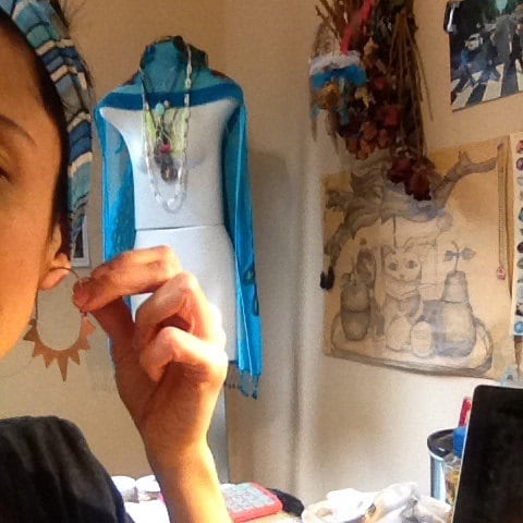 Handmade Sun Hoop Earrings: Mixed Metal Tribal Earrings