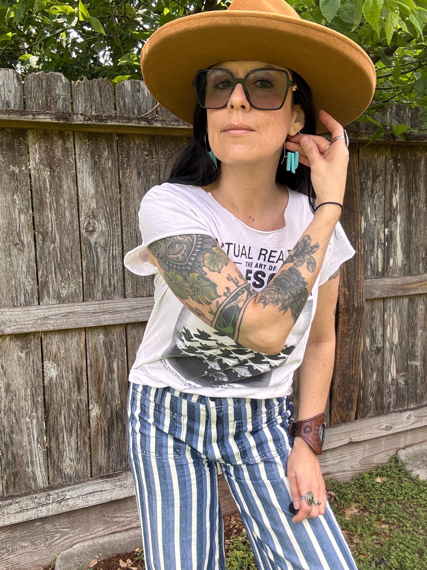 Blue Magnesite Stone Hoop Earrings: Modern Southwestern Style