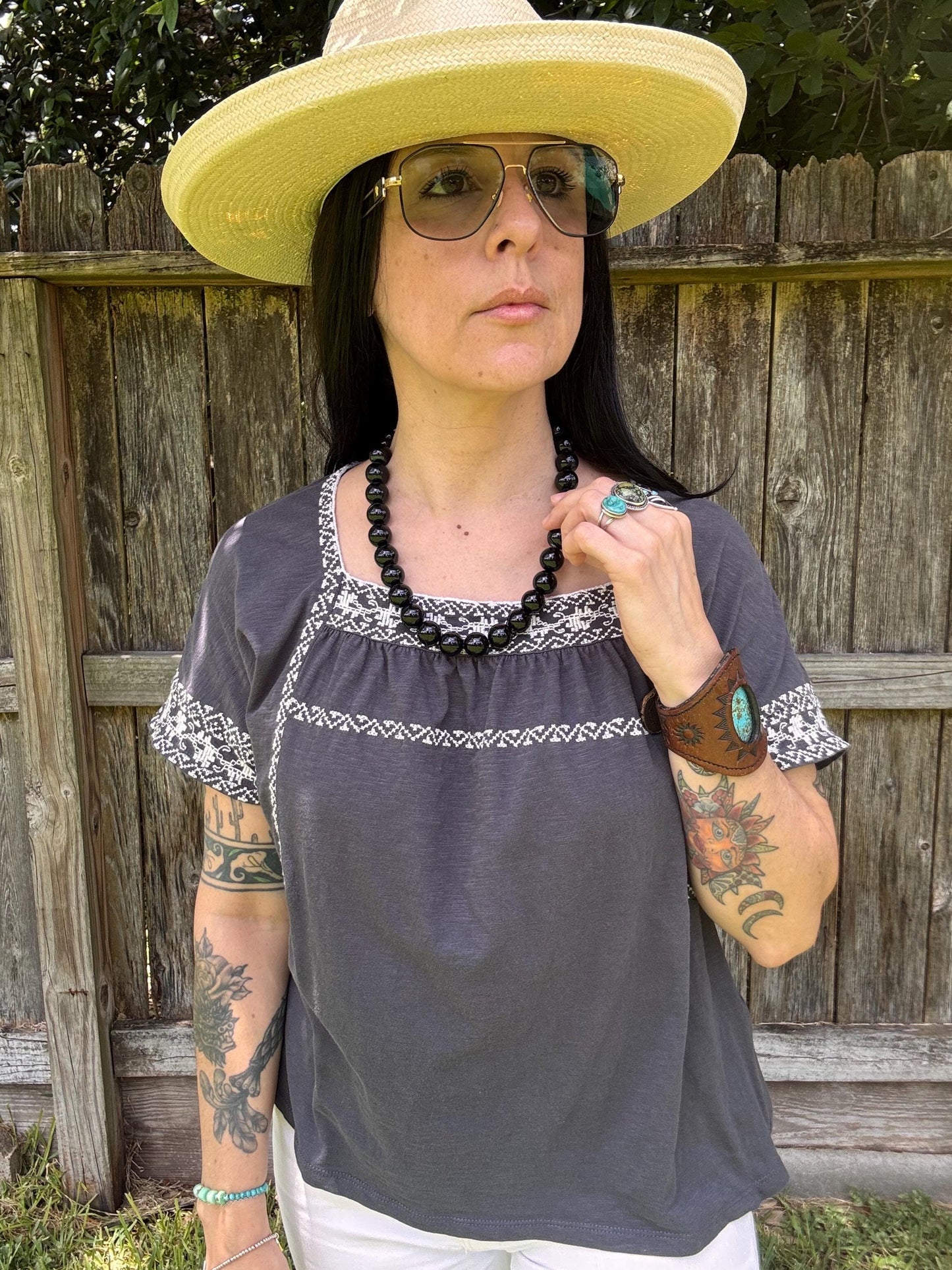 Onyx necklace, chunky black gemstone necklace