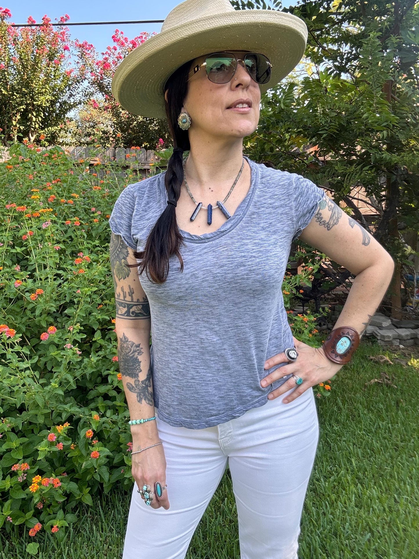 Lapis Lazuli & Labradorite Beaded Necklace: Moonstone Accents