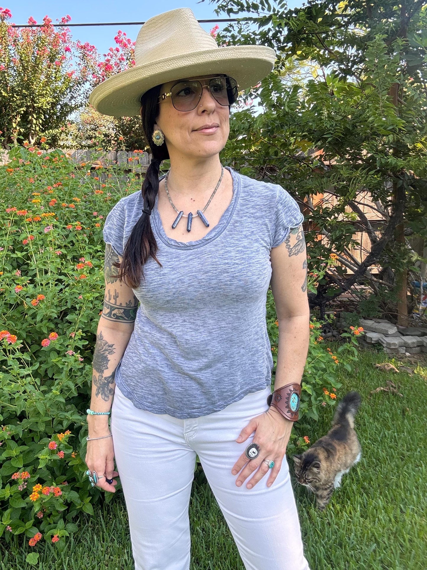 Lapis Lazuli & Labradorite Beaded Necklace: Moonstone Accents