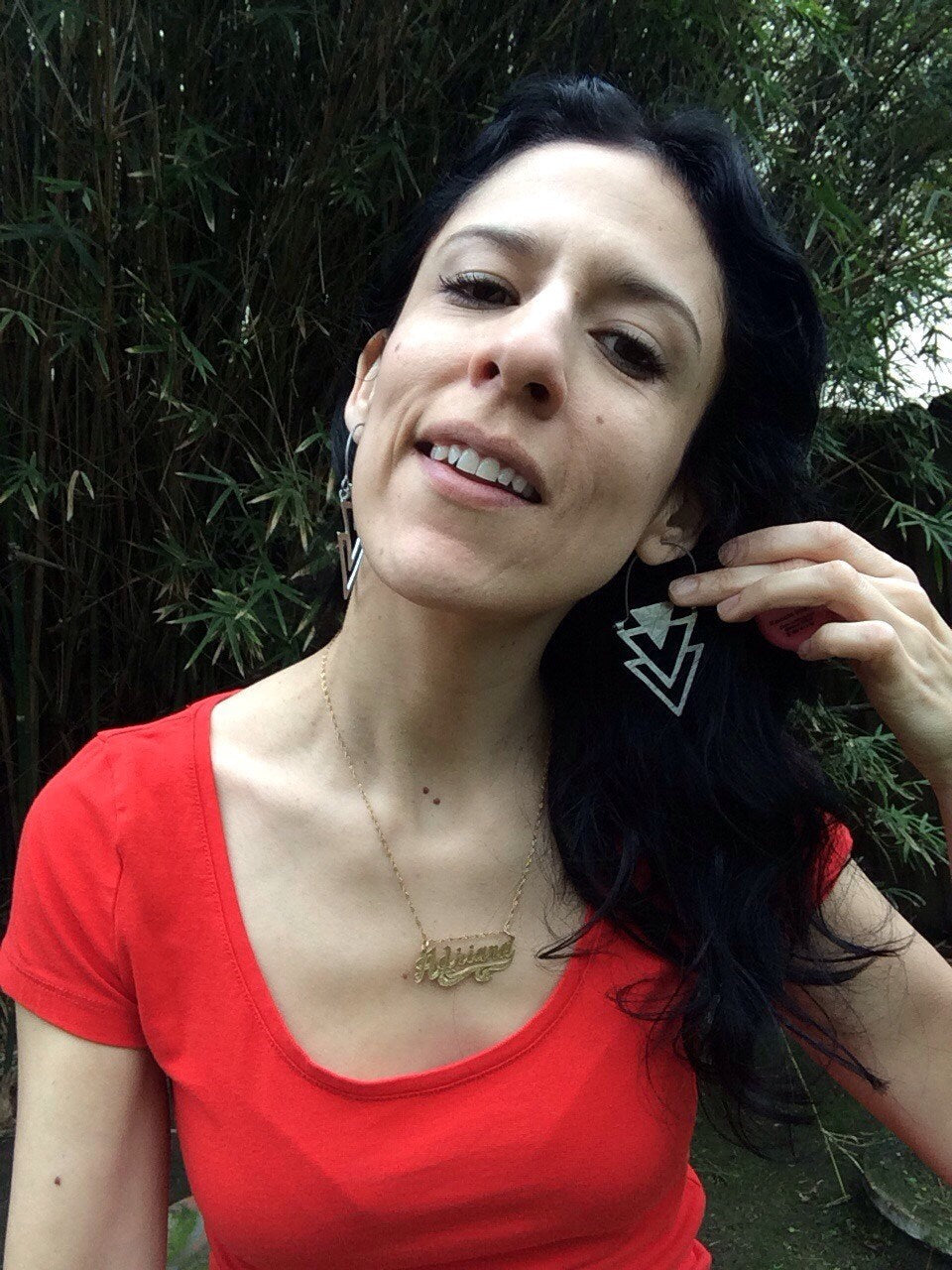 Metal Triangle hoop earrings, metalwork hoops, geometric jewelry, sculptural earrings