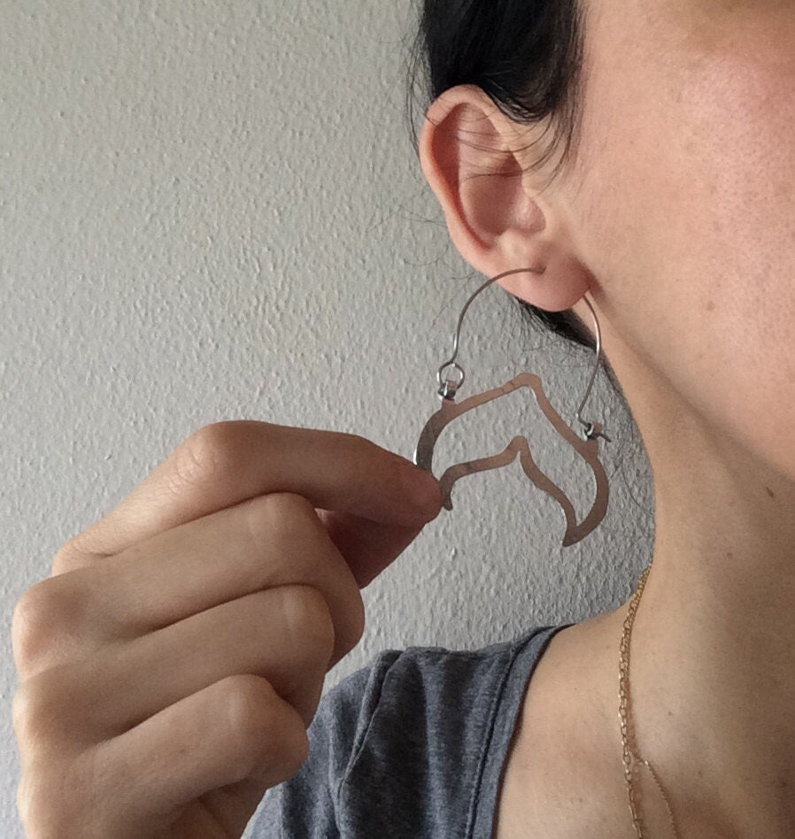 Handmade Mermaid Fin Hoop Earrings: Aluminum Ocean Jewelry