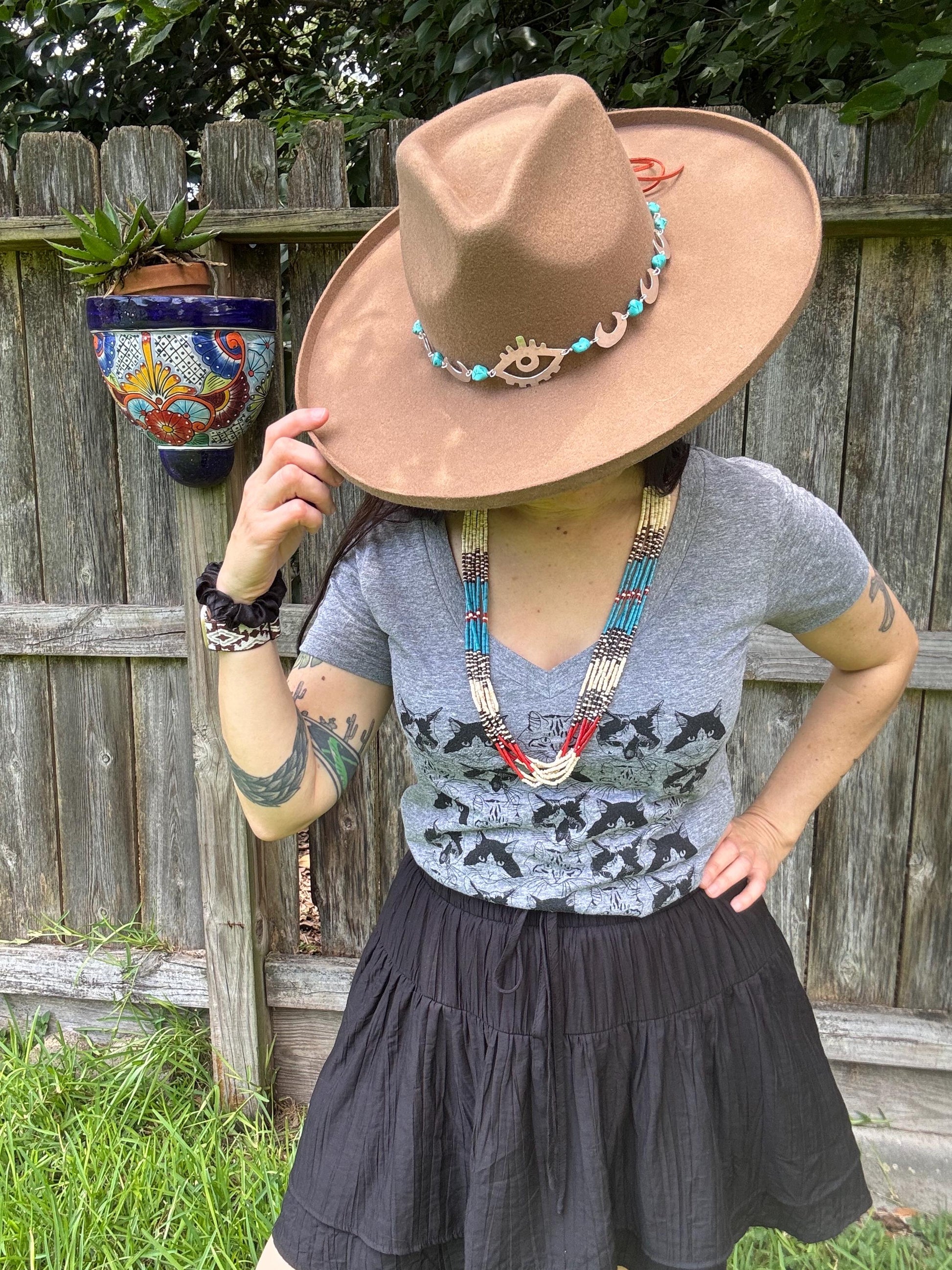 Celestial Third Eye Hat Band | Handmade Western Hat Band | Witch Hat Accessory
