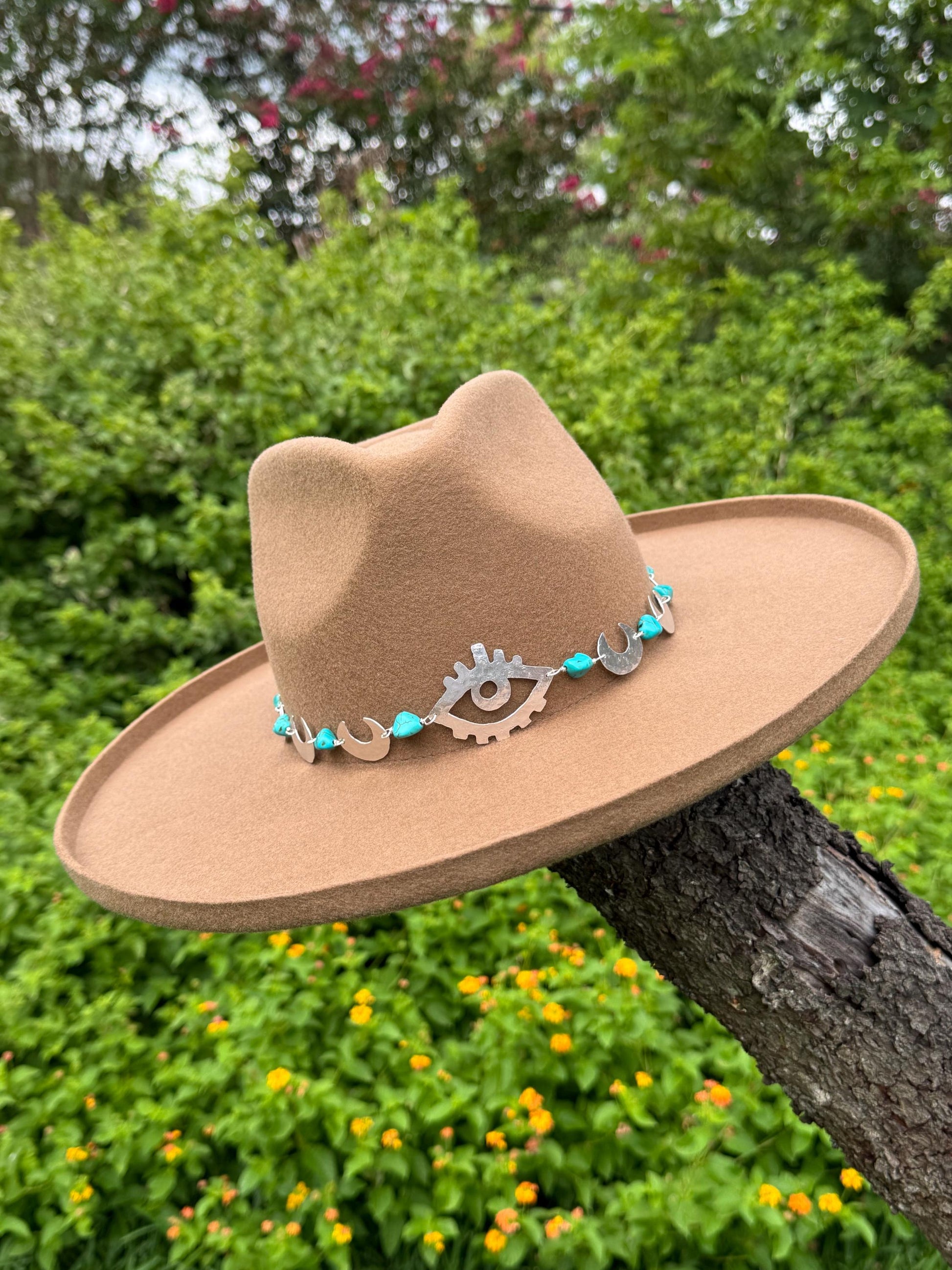 Celestial Third Eye Hat Band | Handmade Western Hat Band | Witch Hat Accessory