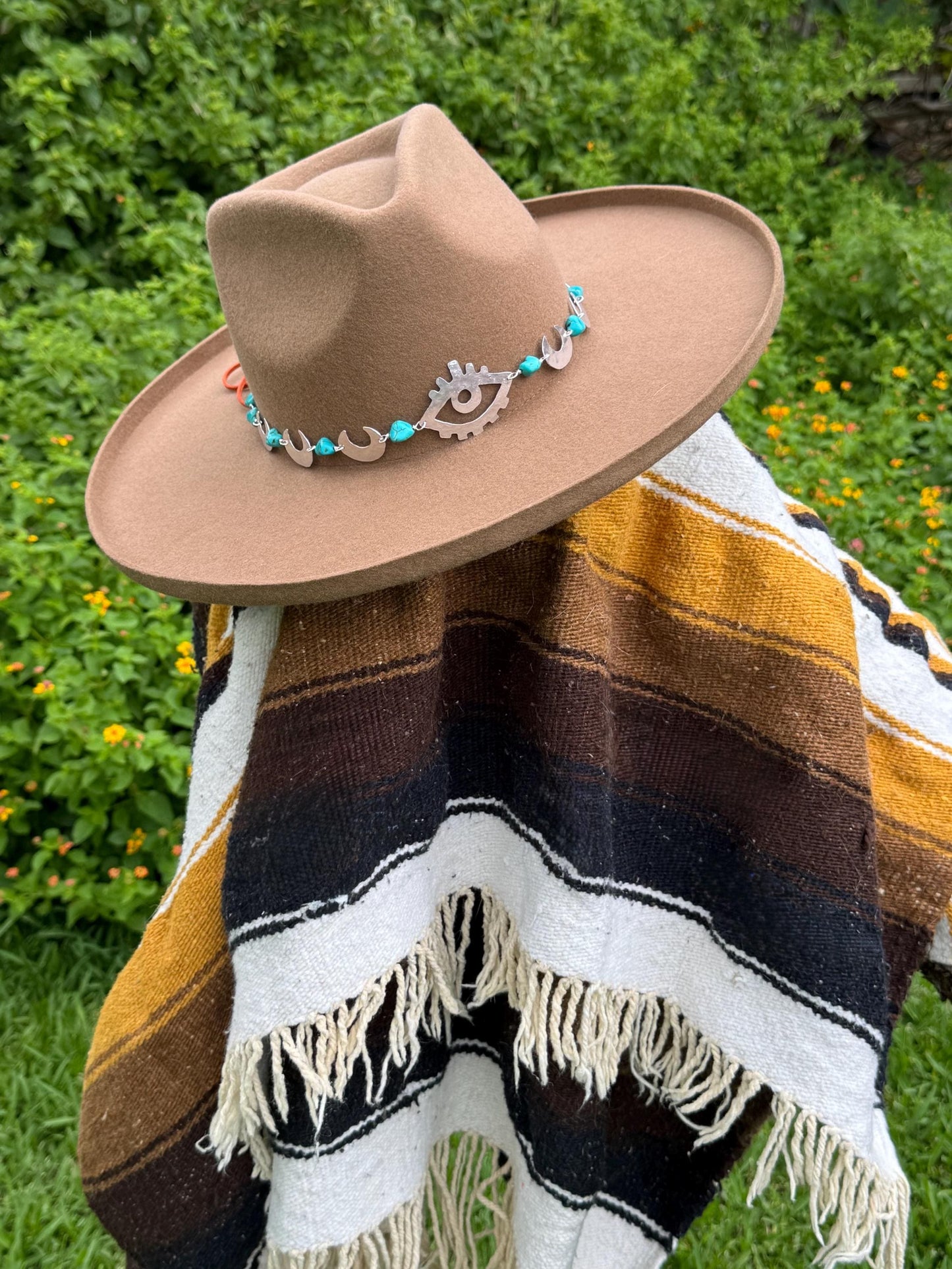 Celestial Third Eye Hat Band | Handmade Western Hat Band | Witch Hat Accessory