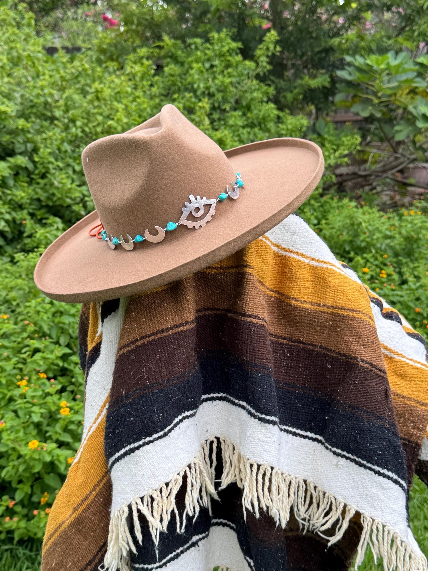 Celestial Third Eye Hat Band | Handmade Western Hat Band | Witch Hat Accessory