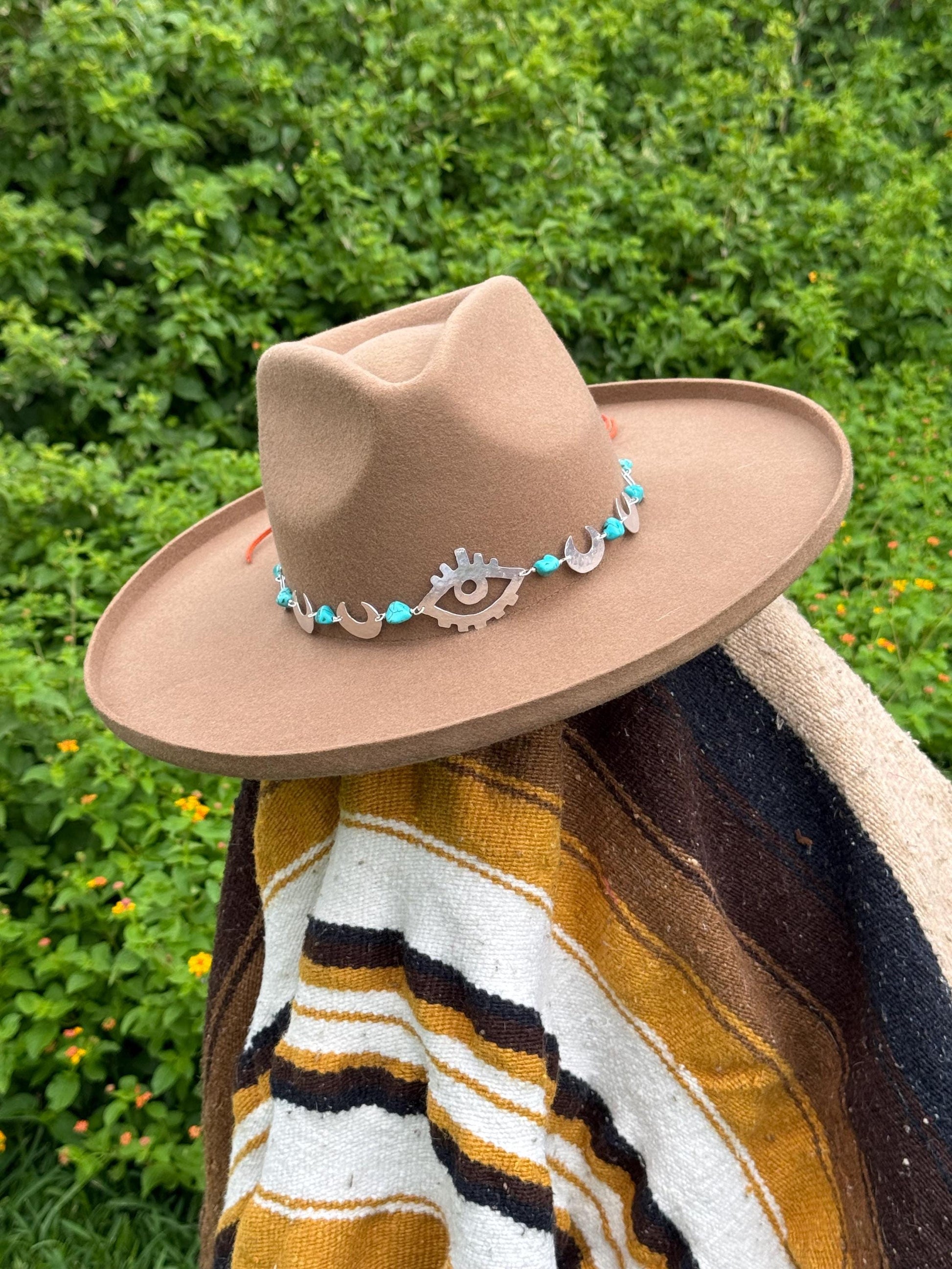 Celestial Third Eye Hat Band | Handmade Western Hat Band | Witch Hat Accessory