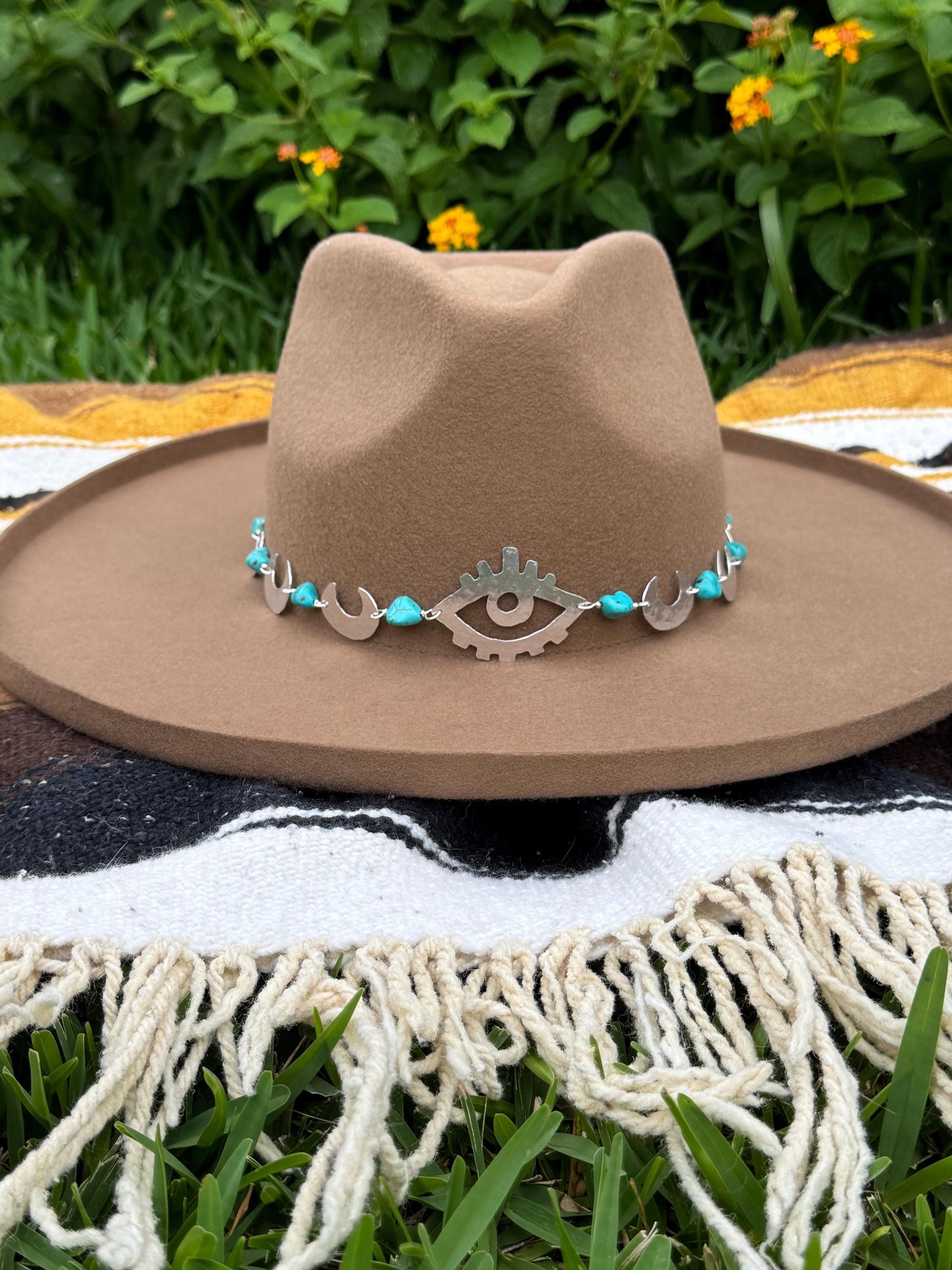 Celestial Third Eye Hat Band | Handmade Western Hat Band | Witch Hat Accessory