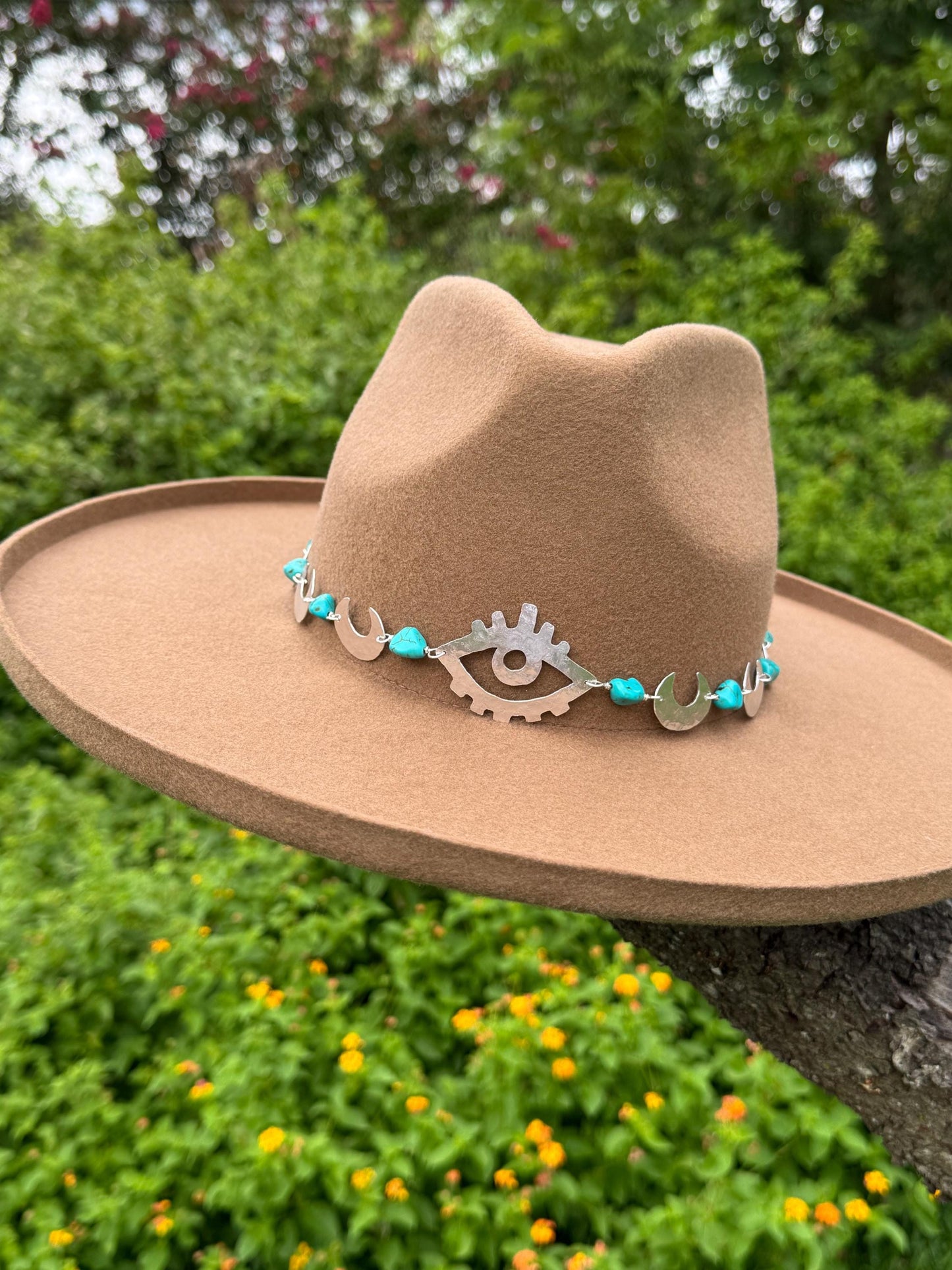 Celestial Third Eye Hat Band | Handmade Western Hat Band | Witch Hat Accessory