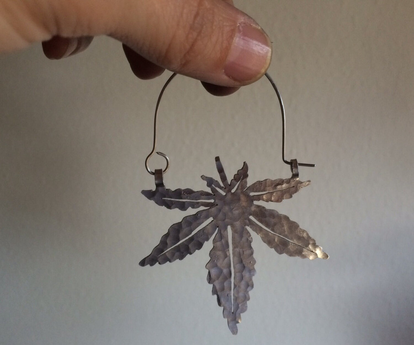 Cannabis hoop earrings, hemp hoops, Cannabis jewelry,