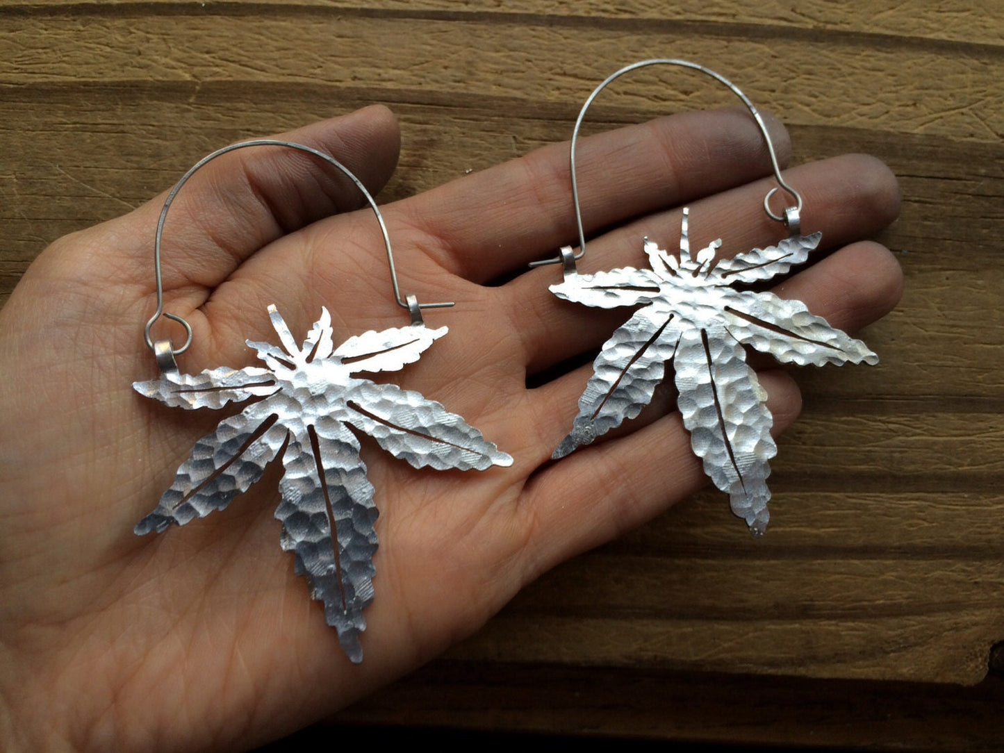 Cannabis hoop earrings, hemp hoops, Cannabis jewelry,