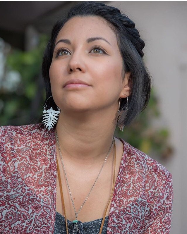 Handmade Fern Leaf Hoop Earrings: Botanical Jewelry