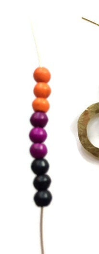 Beaded eye hoop earrings, beaded ojo hoops