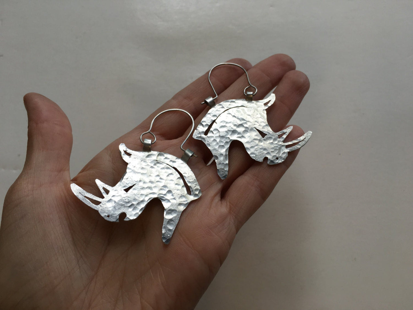 Rhinoceros earrings, rhino hoops, tribal jewelry, safari earrings