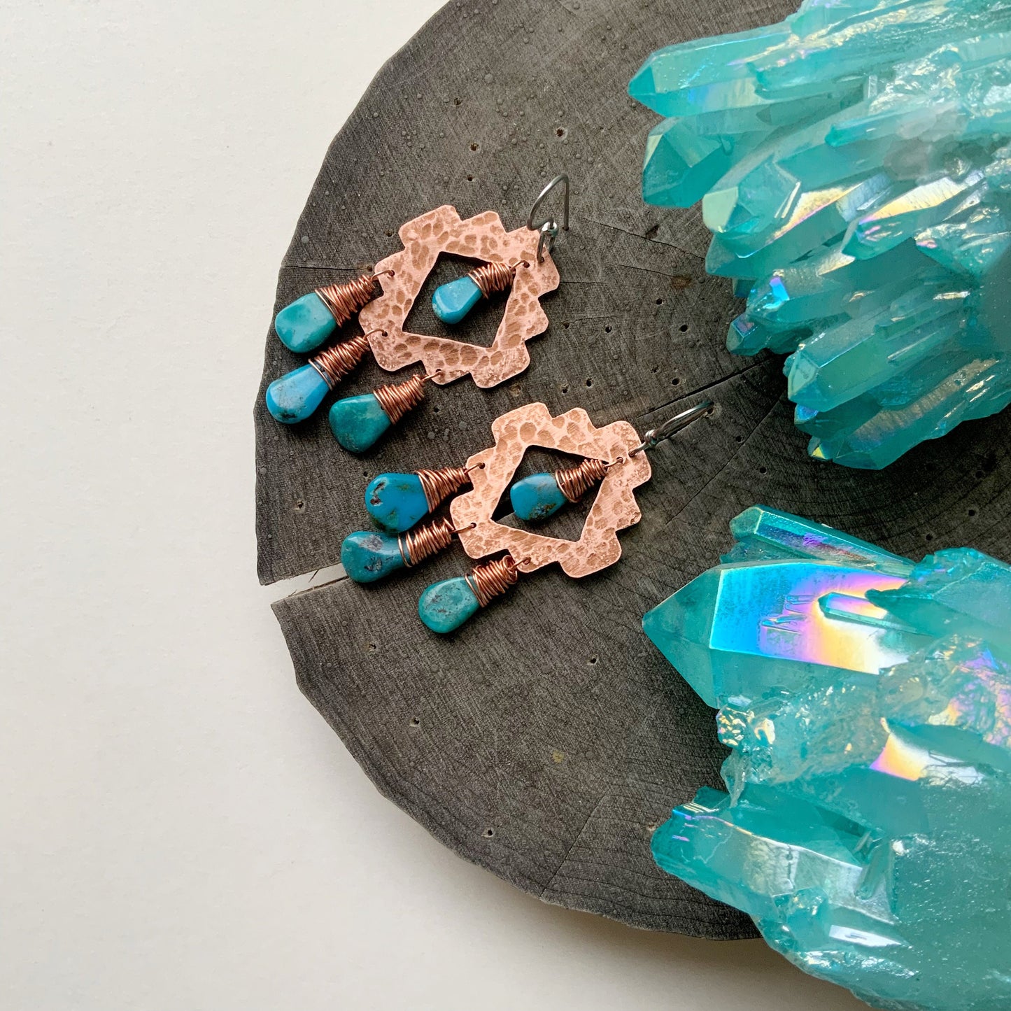 turquoise earrings , Taos dangle earrings