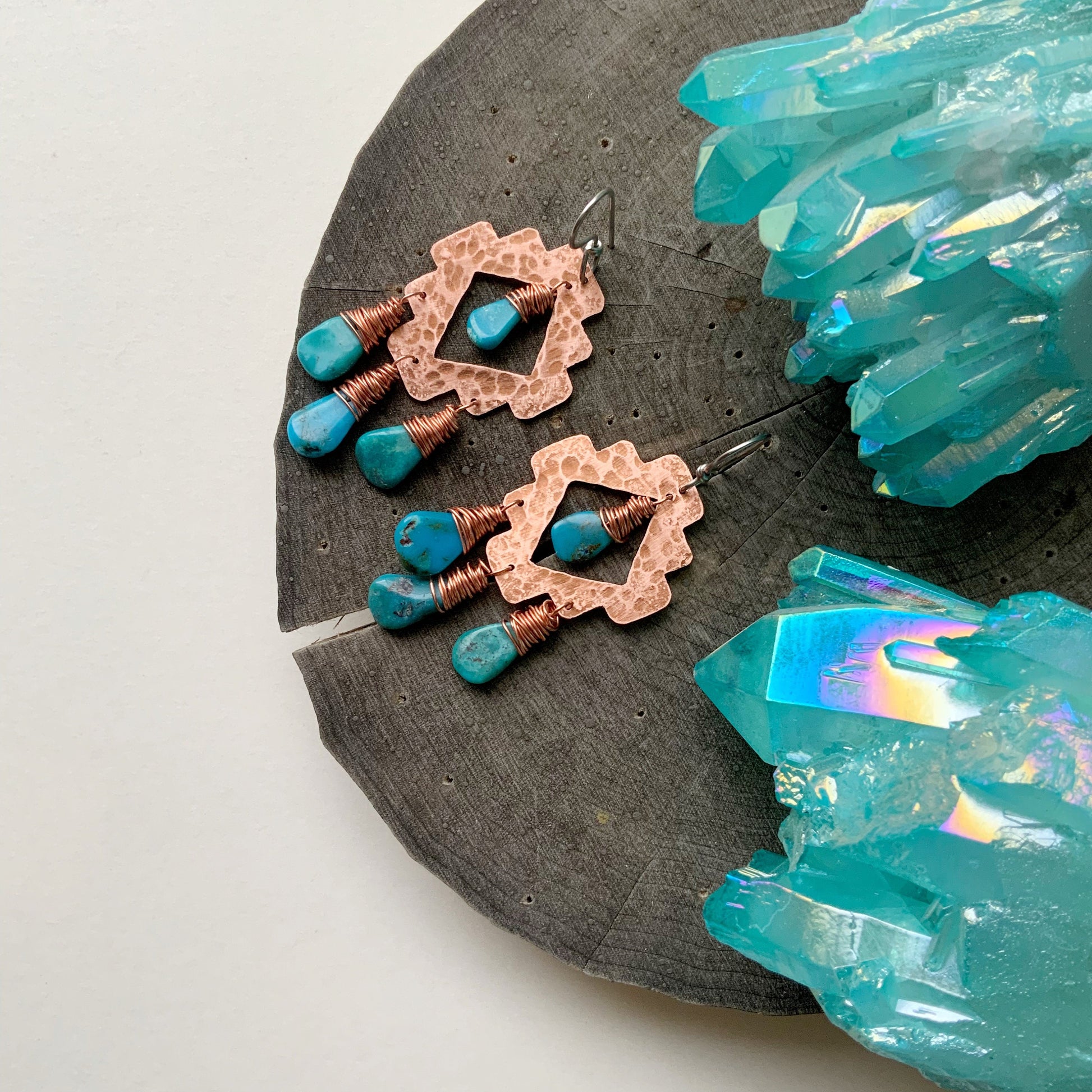 turquoise earrings , Taos dangle earrings